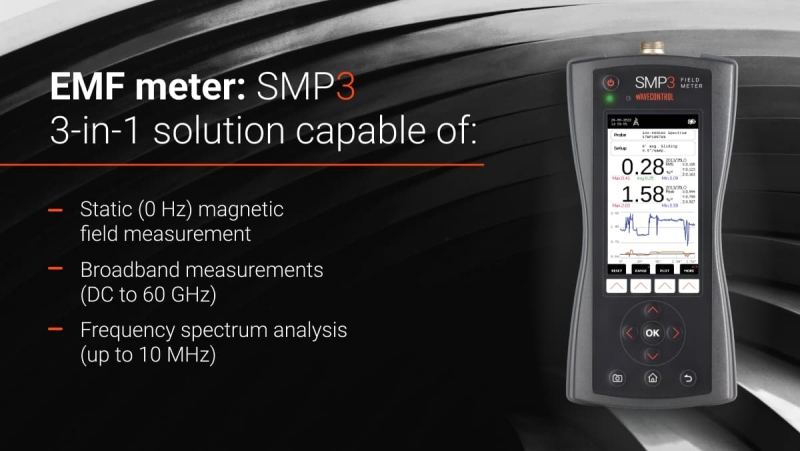 EMF meter: SMP3. A 3 in 1 solution